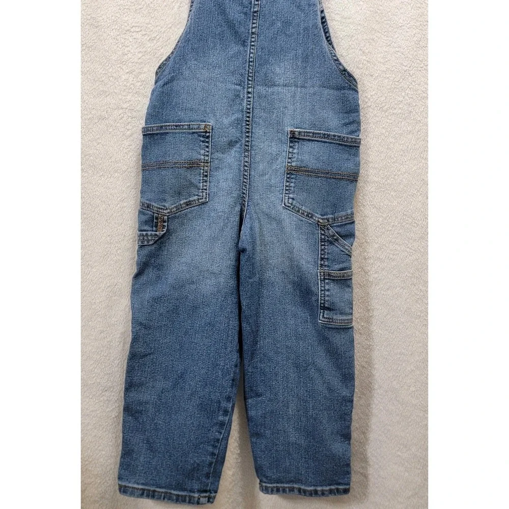 OshKosh B'gosh Overalls Toddler 5T‎ Blue Denim Vestbak Adjustable Straps Stretch